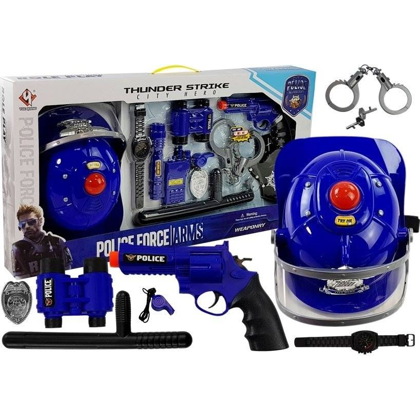 Lean Toys Rendőrségi Játékkészlet Fegyverekkel, Fényekkel és Hangokkal (5143)