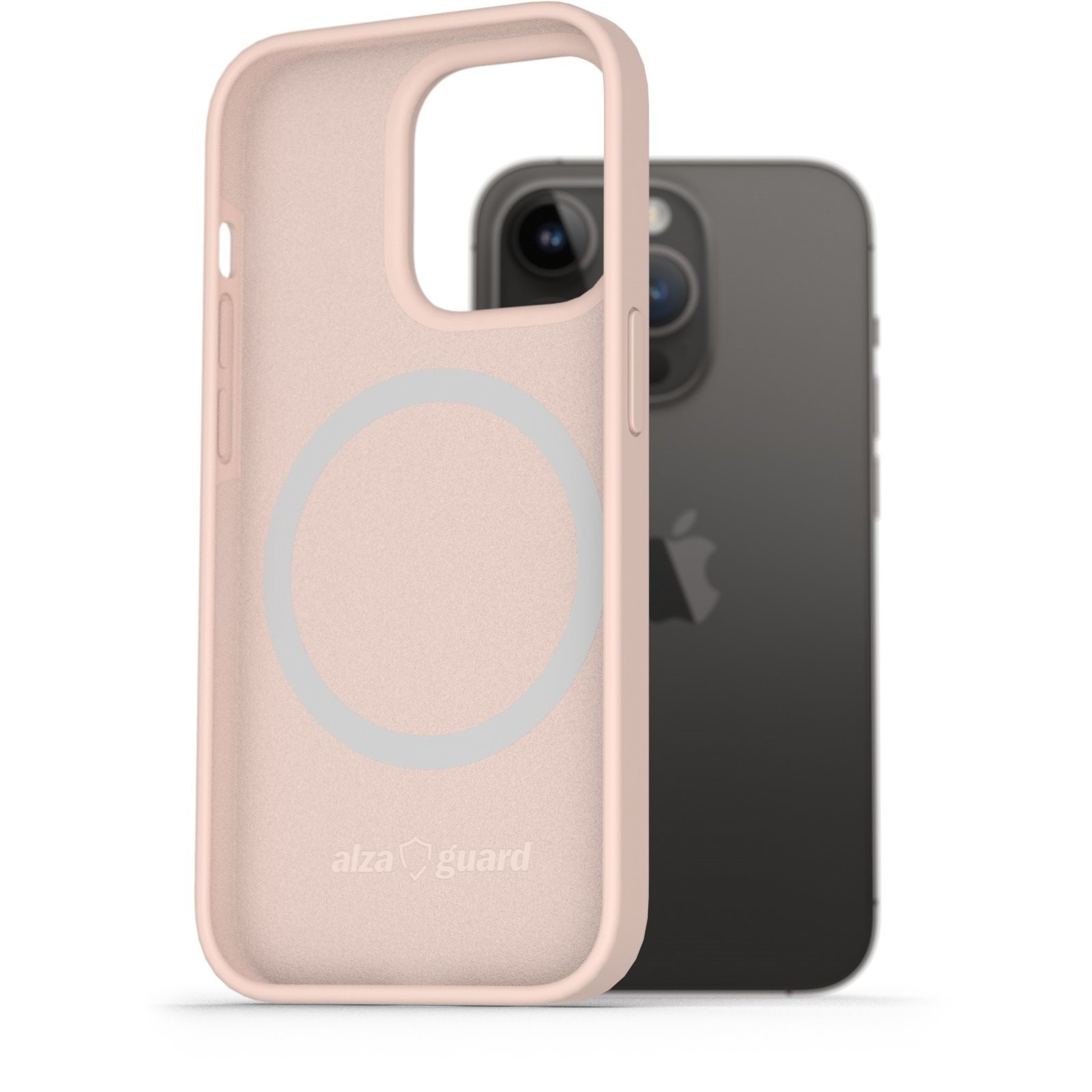 AlzaGuard Silicone Case Compatible with Magsafe iPhone 14 Pro rózsaszín tok (AGD-PCMS18P)