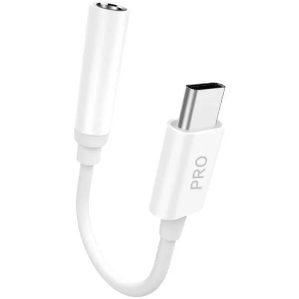 Adapter audio Dudao L16C Pro USB-C do mini jack 3.5 mm - biały