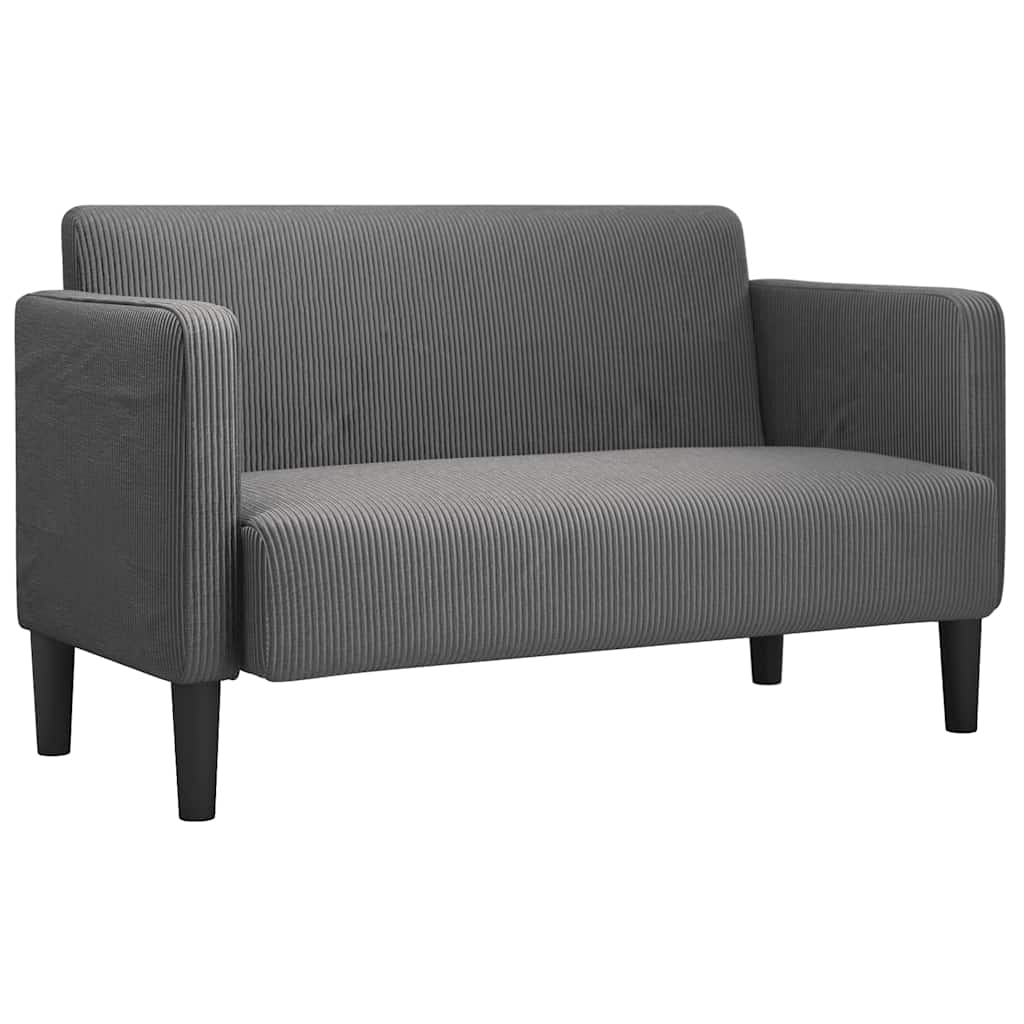 sötétszürke kordbársony szövet loveseat kanapé 109 cm (4100523)