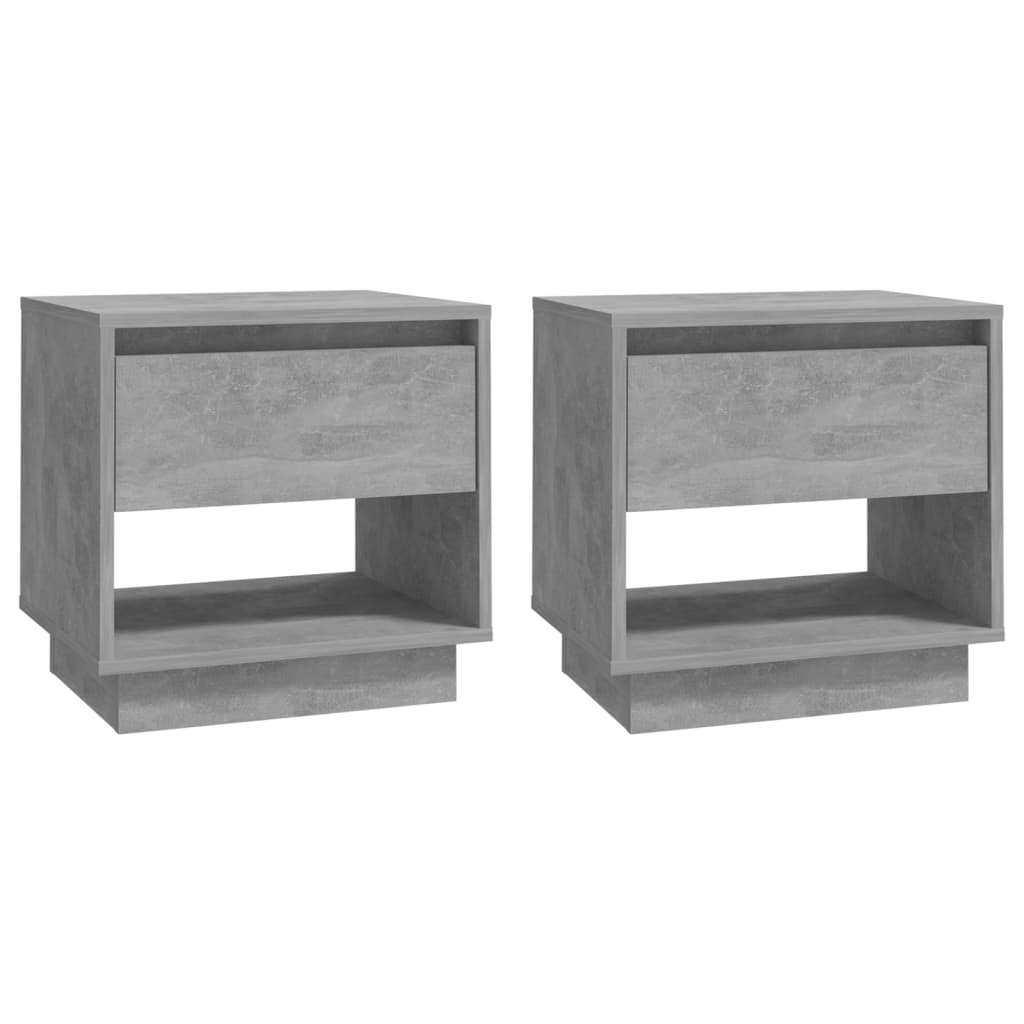 2 db betonszürke forgácslap éjjeliszekrény 45 x 34 x 44 cm (809521)
