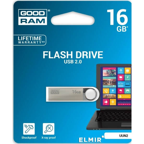 Goodram UUN2 USB flash drive 16 GB USB Type-A 2.0 Zilver
