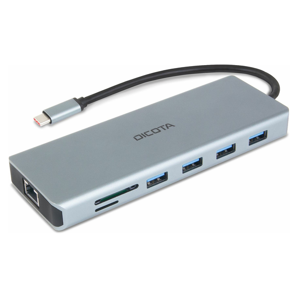 Dicota D32065 USB-C apa - 2x HDMI/DisplayPort/4x USB-A/2x USB-C/SD/MikroSD/RJ45/3.5mm Jack anya Adapter