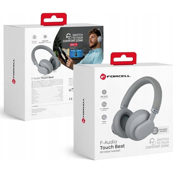 Căști fără fir ForCell F-Audio Touch Beat cu ANC – Gri