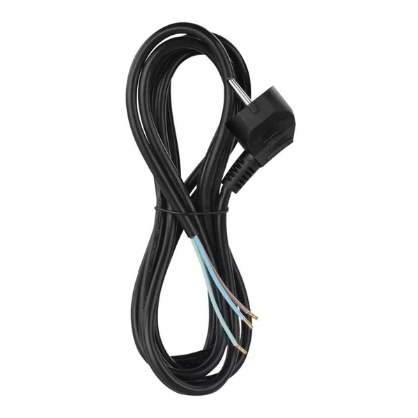 PVC připojovací kabel 3×0,75mm, 2m černý