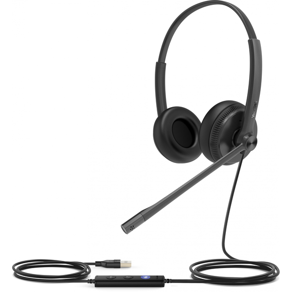 Yealink UH34 Dual Teams Auricolare Cablato A Padiglione Ufficio USB tipo A Nero