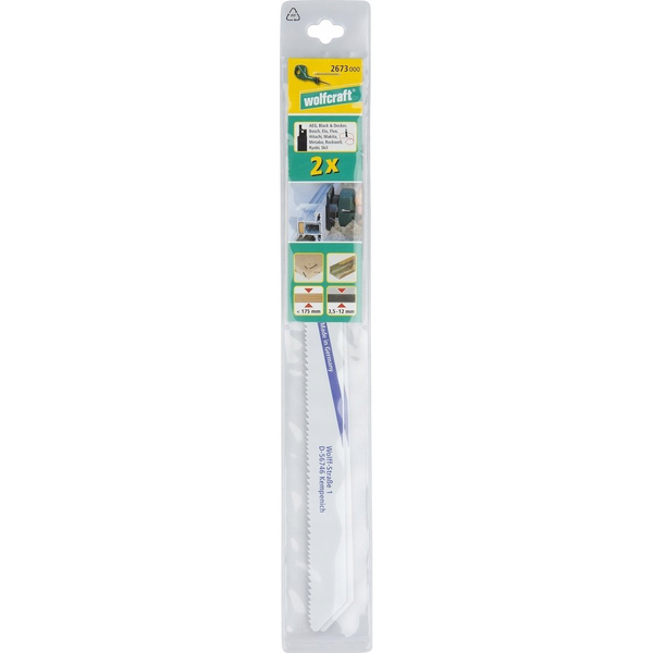 Pack De 2 Hojas De Sierra De Sable Bimetal Corte Basto, Longitud Dentada 210 Mm