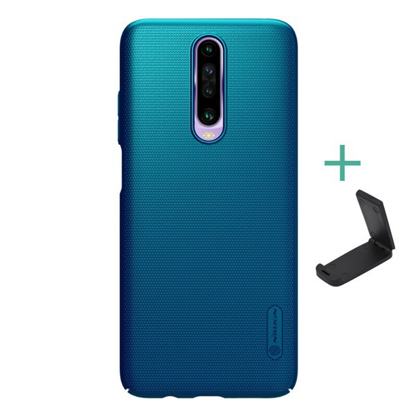 NILLKIN SUPER FROSTED műanyag telefonvédő (gumírozott, érdes felület + asztali tartó) SÖTÉTKÉK [Xiaomi Redmi K30 / K30 5G] (5996457934614)