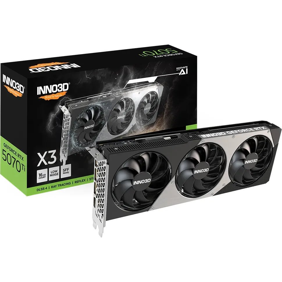 Inno3D GeForce RTX 5070 Ti 16GB GDDR7 X3 Videókártya (N507T3-16D7-176068N)