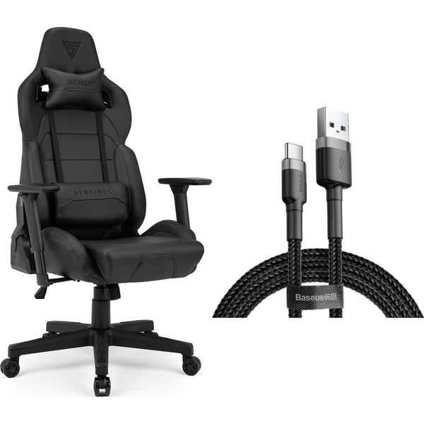 SENSE7 Sentinel gamer szék fekete műbőr