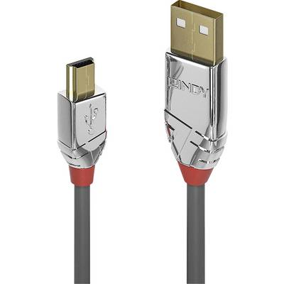 Lindy 36634 USB-kabel USB 2.0 5 m USB A Mini-USB B Grijs