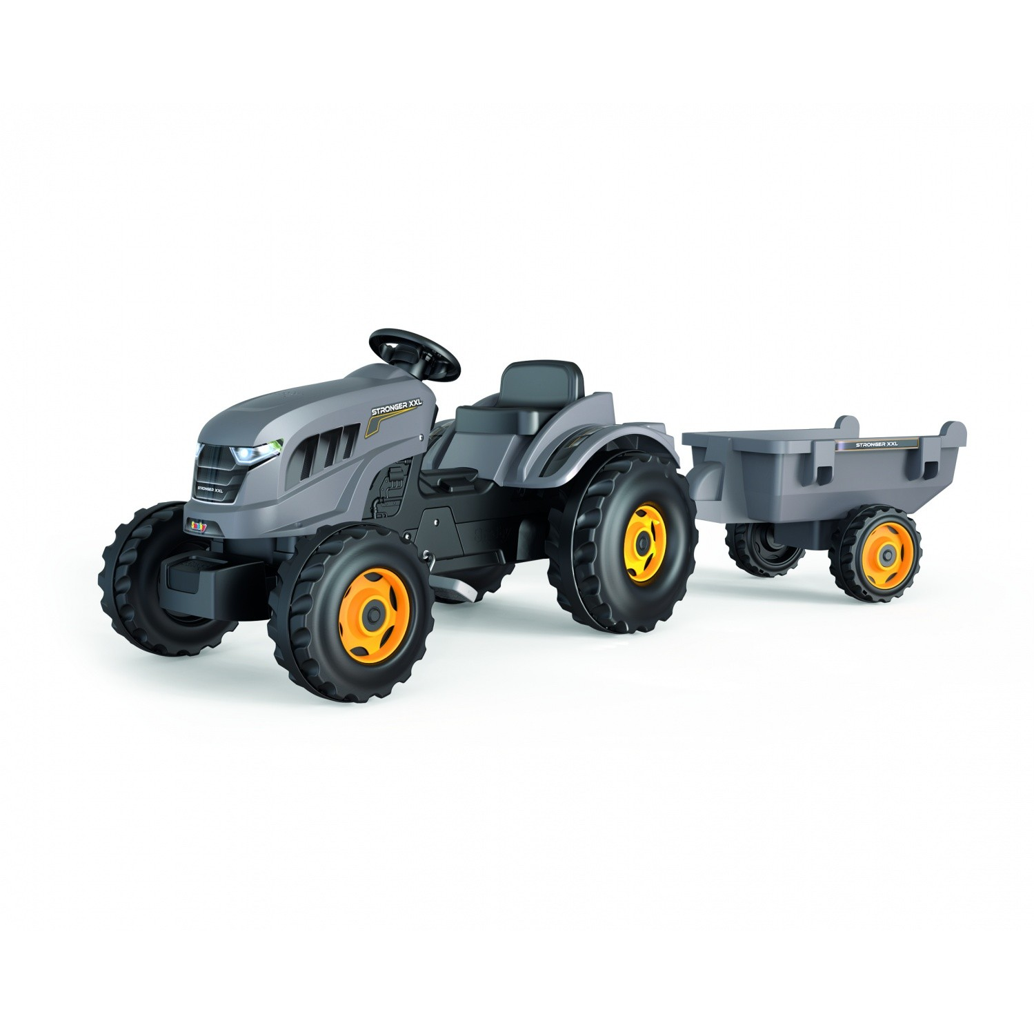 Smoby Stronger XXL Traktor utánfutóval - Szürke (7600710202)
