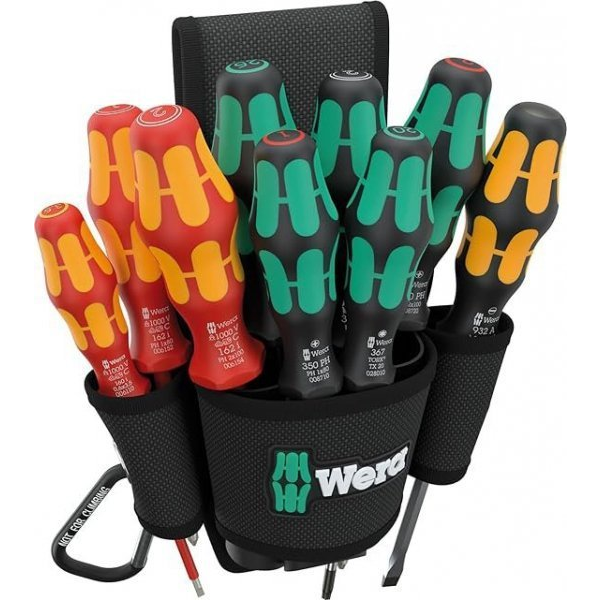 Wera 05136032001 Csavarhúzó készlet VDE, Műhely 10 részes Kereszthornyú Phillips, Kereszthornyú Pozidriv, TORX, Egyeneshornyú (05136032001)