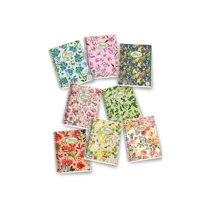 Pigna Nature Flowers 60 lapos A5 kockás spirálfüzet többfajta (P1112-0332)