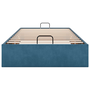 Ottomán ágykeret matrac nélkül sötétkék 100x200 cm bársony