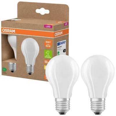 OSRAM HOMELIGHTING 4099854253522 LED EEK A (A - G) E27 Izzólámpa forma 3.8 W = 60 W Melegfehér (Ø x Ma) 60 mm x 60 mm 2 db (4099854253522)