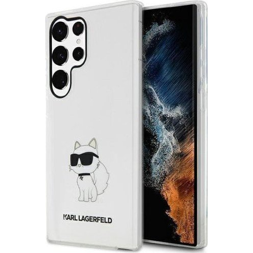 Karl Lagerfeld Ikonik Choupette Samsung Galaxy S23 Ultra, szilikon tok, átlátszó (KLD1482)