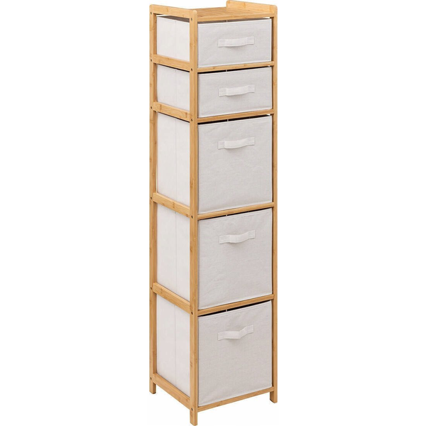Estantería Con 5 Cestas "tidy Box" De Bambú Marrón