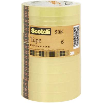 Átlátszó ragasztószalag, Scotch® 508 (H x Sz) 66 m x 15 mm, átlátszó FT-5100-9664-5 3M, tartalom: 10 tekercs (7000080780)