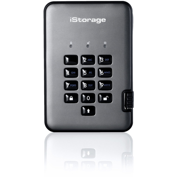 iStorage diskAshur PRO2 externý pevný disk 500 GB 5400 ot/min 2.5" USB Typ-A 3.2 Gen 1 (3.1 Gen 1) Čierna