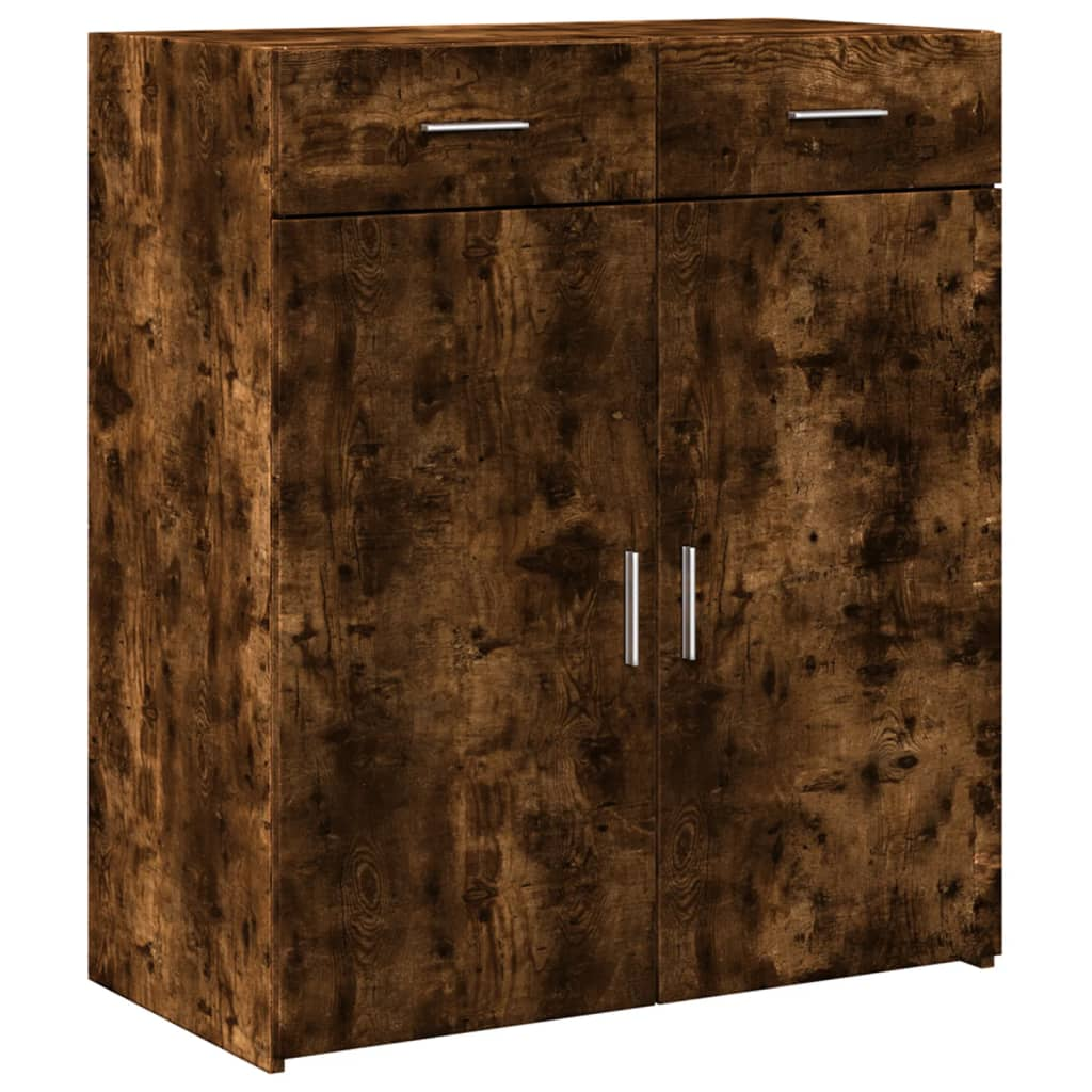füstös tölgy színű szerelt fa tálalószekrény 80 x 42,5 x 93 cm (3281473)