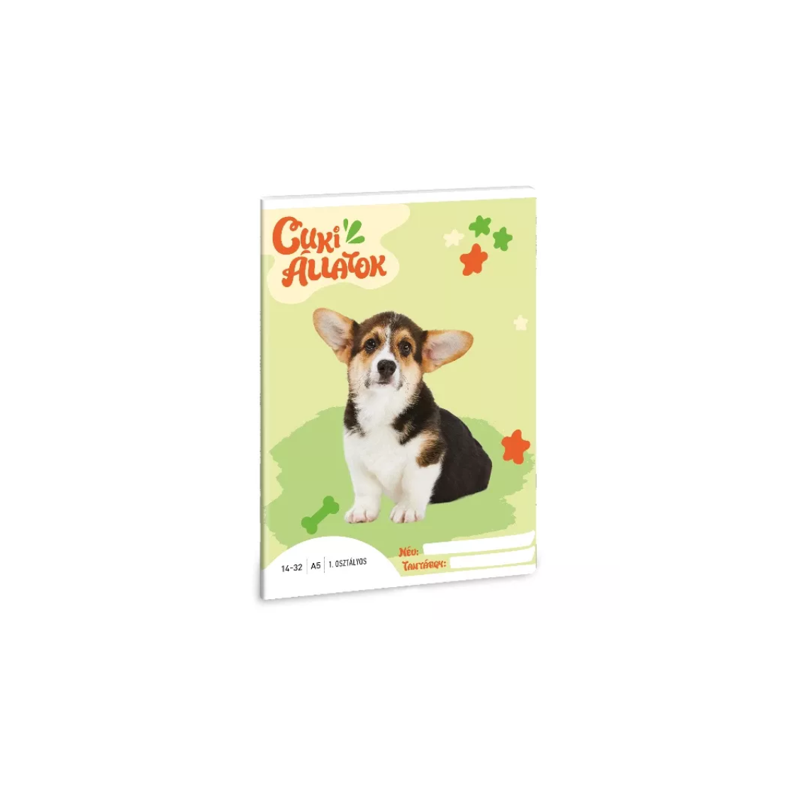 Cute Animals 32 lapos A5 1. osztályos vonalas füzet - Corgi (53584328)