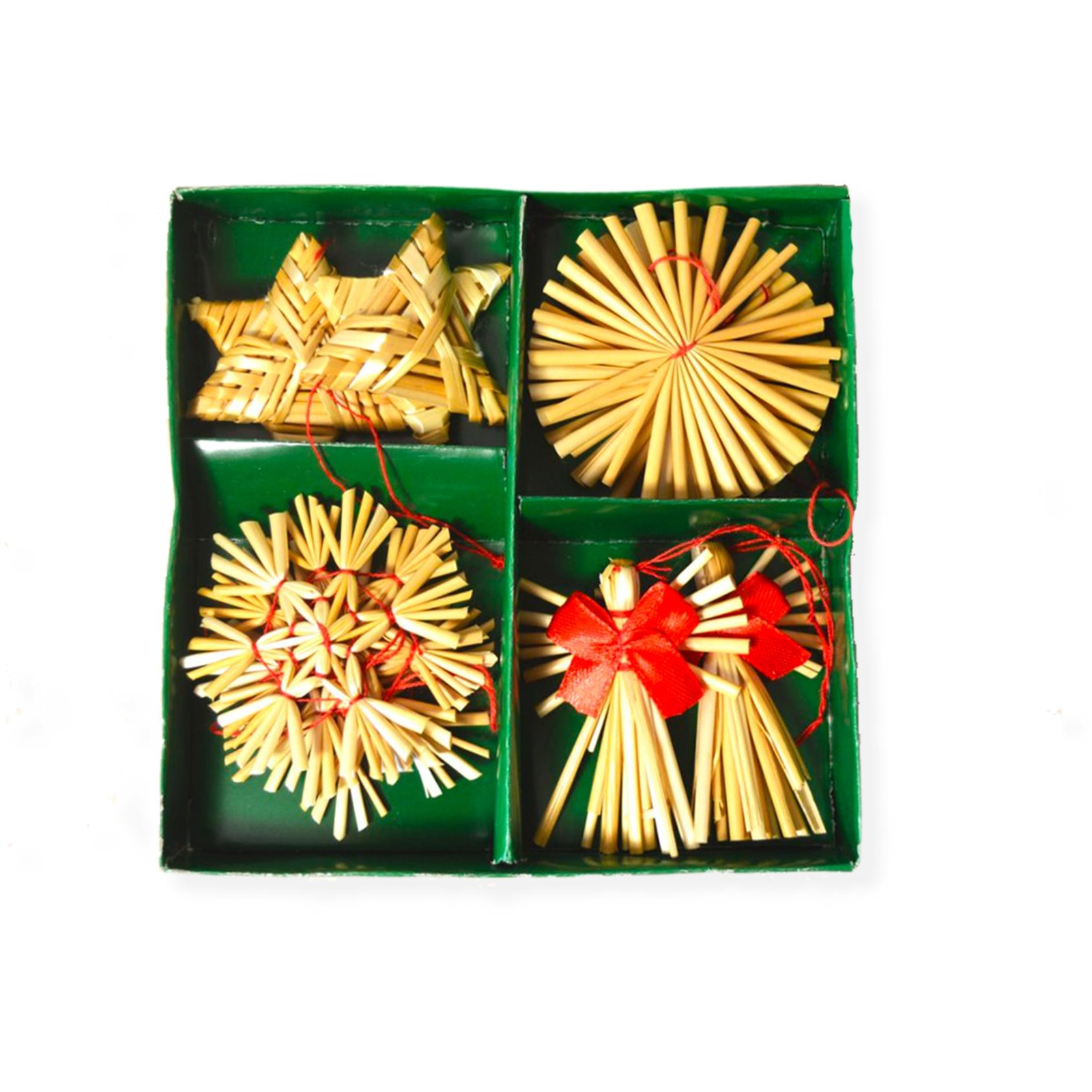 LAALU Karácsonyi szalmadísz, 4-6 cm, 12 db (LAU-6157)