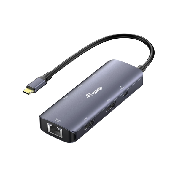 Equip 133501 laptop dock & poortreplicator Bedraad USB 3.2 Gen 1 (3.1 Gen 1) Type-C Grijs