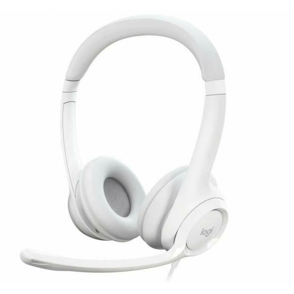 Logitech H390 Headset Ledningsført Kontor/Callcenter USB Type-A Hvid