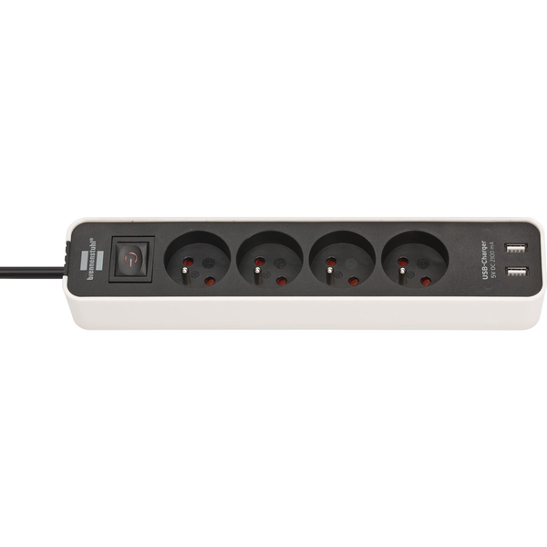Alargador Multi-enchufe 3500w 4 Tomas 45° Con 2 Puertos Usb Modelo Ecolor 1,5m
