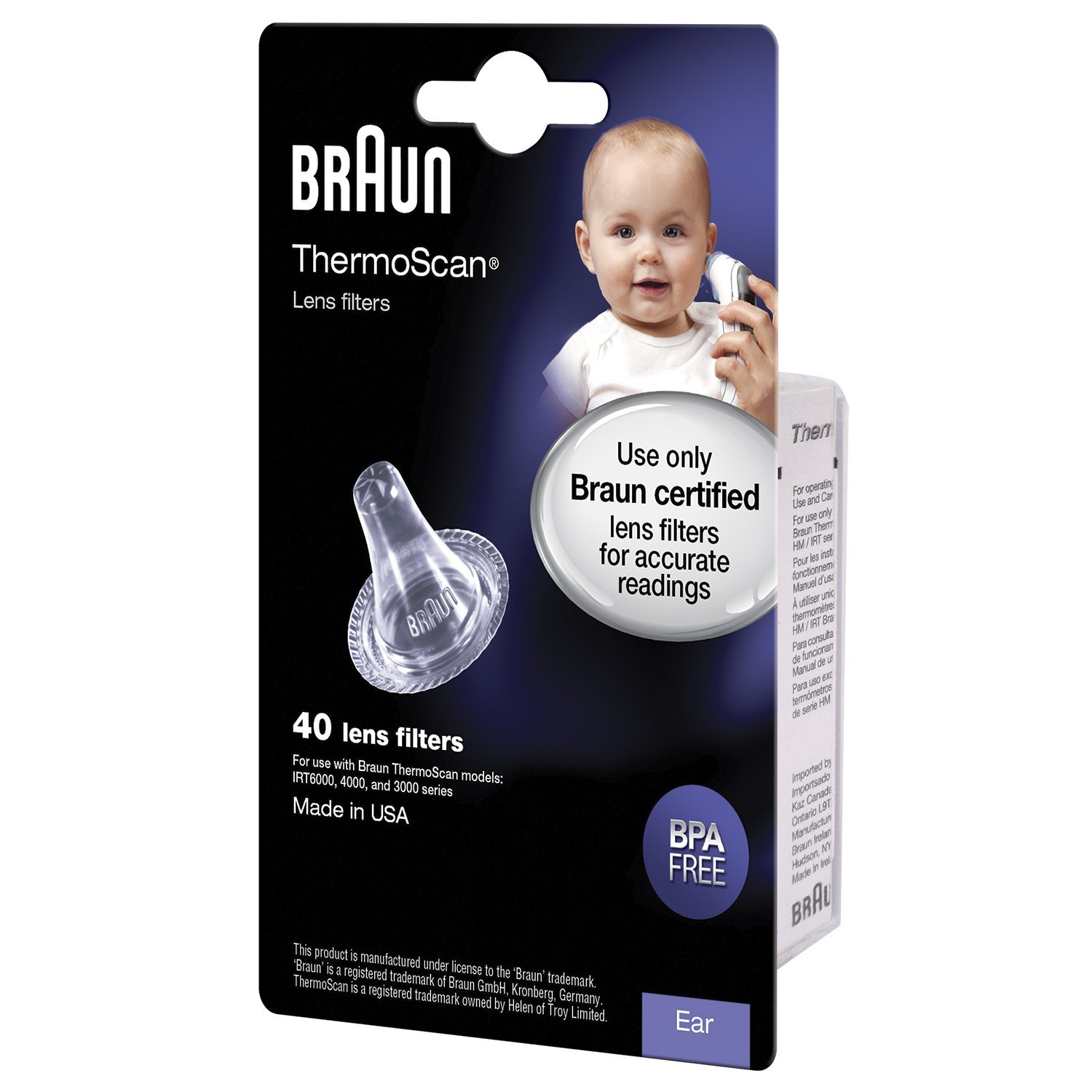 Braun LF40 szűrőkészlet ThermoScan IRT fülhőmérőkhöz (40 db / csomag) (LF40)