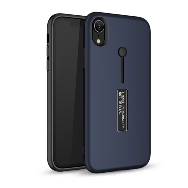 Műanyag telefonvédő (gumírozott, ujjra húzható szilikon) SÖTÉTKÉK [Apple iPhone XR 6.1] (5996457802210)