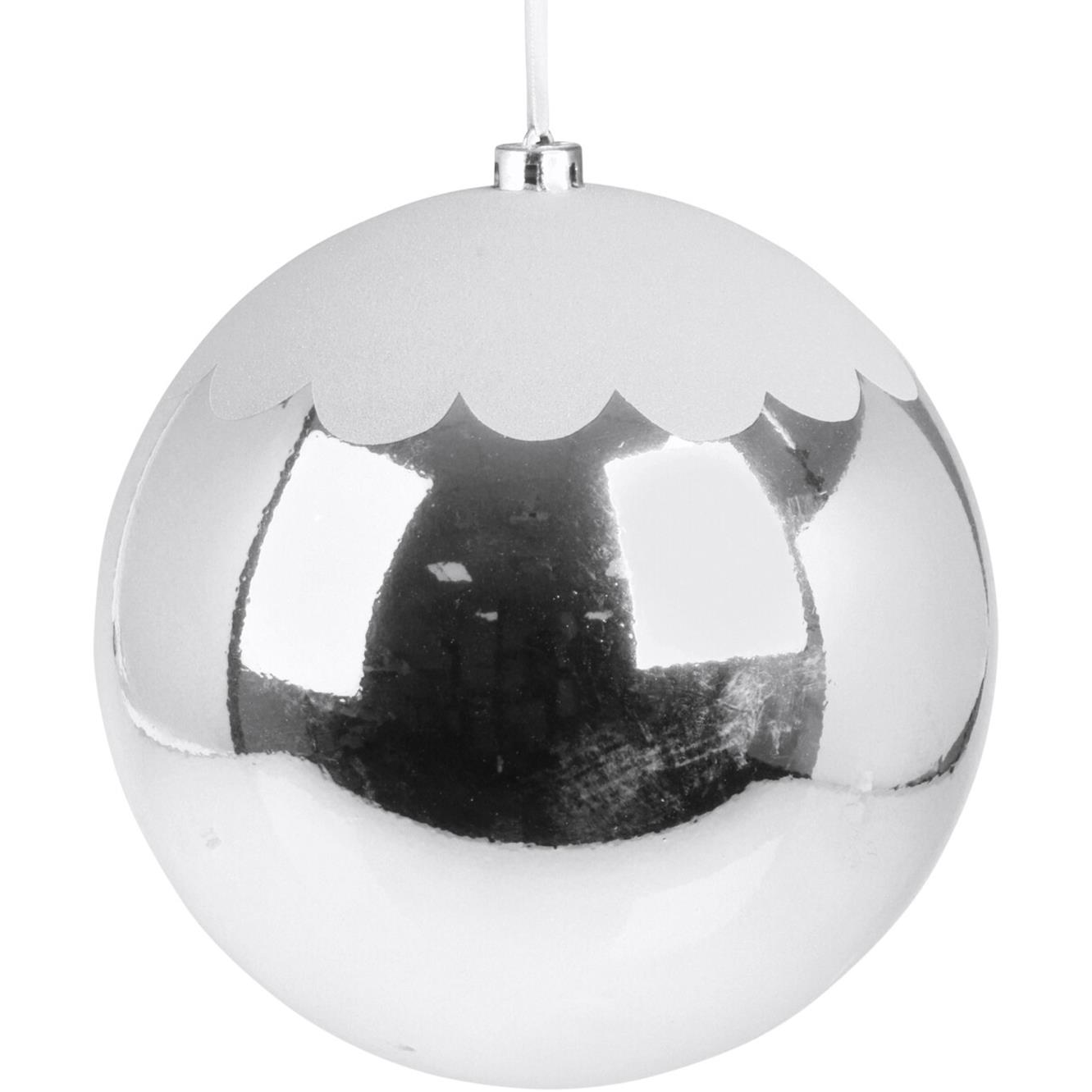 LAALU fényes ezüst dísz hóval, 25 cm (LAU-2010)