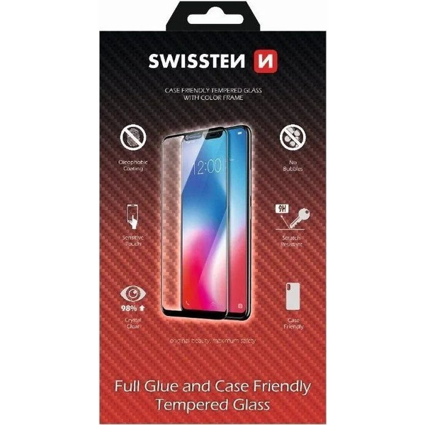  Swissten Swissten Full Face 5D Tempered Glass Aizsargstikls Pilnam Ekrānam Apple iPhone 7 / 8 Balts