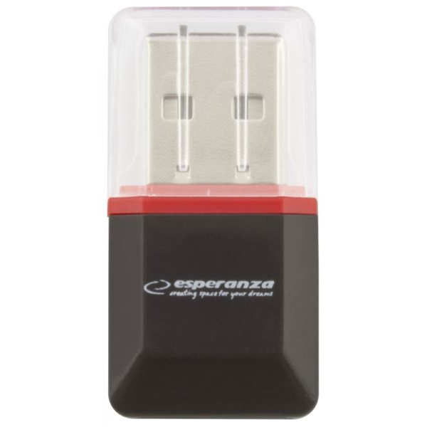 Esperanza USB 2.0 microSD kártyaolvasó fekete (EA134K)