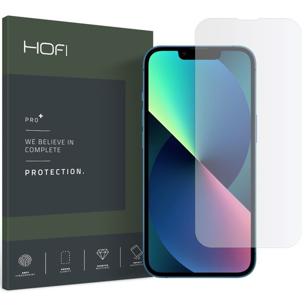 Apple iPhone 13 / 13 Pro / 14, Скрийн протекторно фолио, удароустойчиво фолио (НЕ се огъва на извитата част!), Tempered Glass (стъкло), Hybrid Glass Pro Plus, Clear (107213)