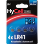 LR41 gombelem, alkáli mangán, 1,5V, 30 mAh, 4 db, HyCell AG3, V3GA, G3A, 3GA, 192, L736, LR736, RW87, GP192