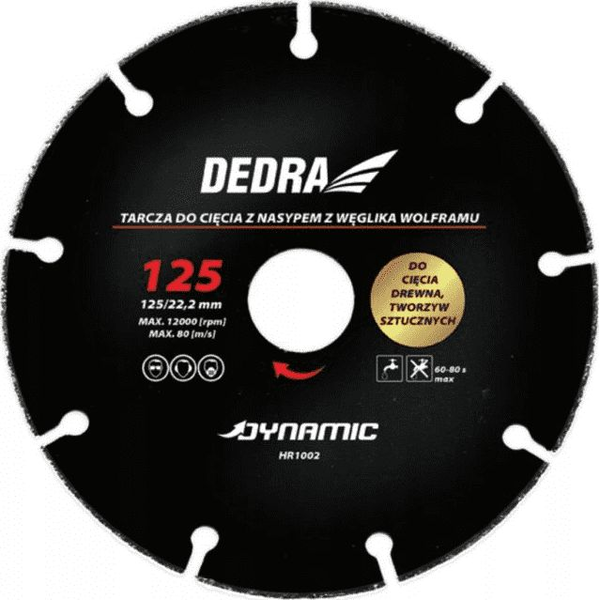  Dedra tarcza do cięcia drewna, tworzyw sztucznych 125mm/22,2 (HR1002)