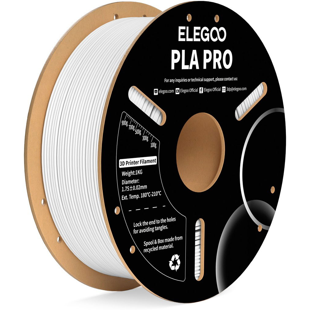Elegoo PLA PRO White, 1 kg (ELEEG250818)
