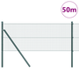 Gard din sârmă sudată cu 13 stâlpi Verde 0.8x50 m Oțel