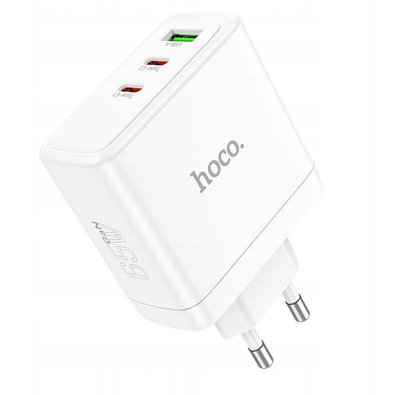 Sieťová Nabíjačka Hoco N30 Glory, 2× USB-C + 1× USB-A, PD 65W, GaN biela