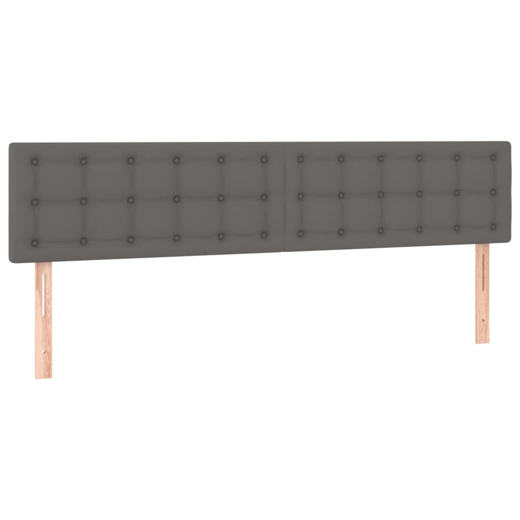 2 db szürke műbőr fejtámla 80 x 5 x 78/88 cm (346488)