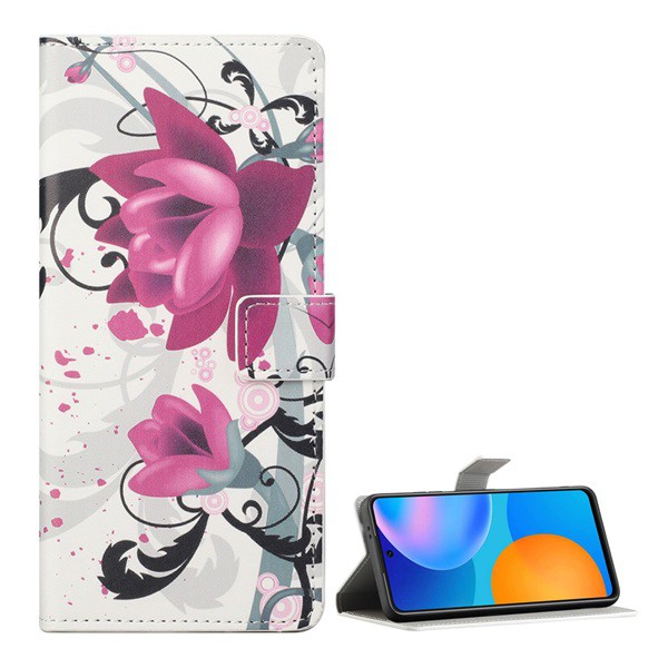 Tok álló, bőr hatású (FLIP, oldalra nyíló, asztali tartó funkció, lótuszvirág minta) FEHÉR [Samsung Galaxy S21 Plus (SM-G996) 5G] (5996591024943)