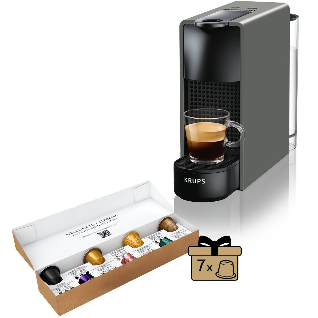 NESPRESSO KRUPS Essenza Mini Intense XN110B Grey (XN110B)