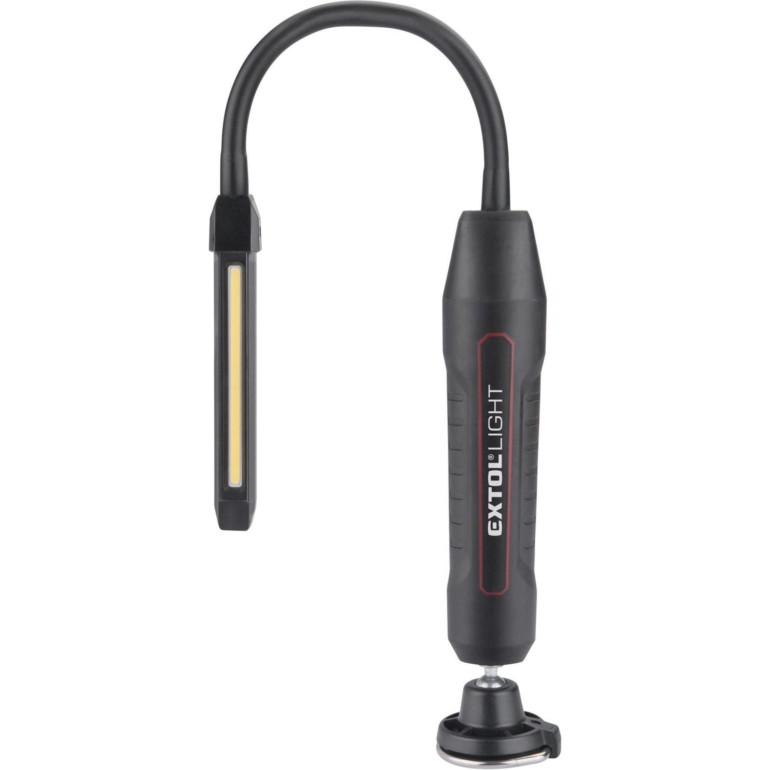 EXTOL LIGHT Munkalámpa, hajlítható, 500 lm, USB töltés, 500 lm COB + 140 lm LED (43146)