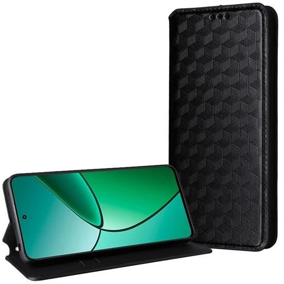 Gigapack Xiaomi 14T 3D rombusz mintás prémium fliptok fekete (GP-163150)
