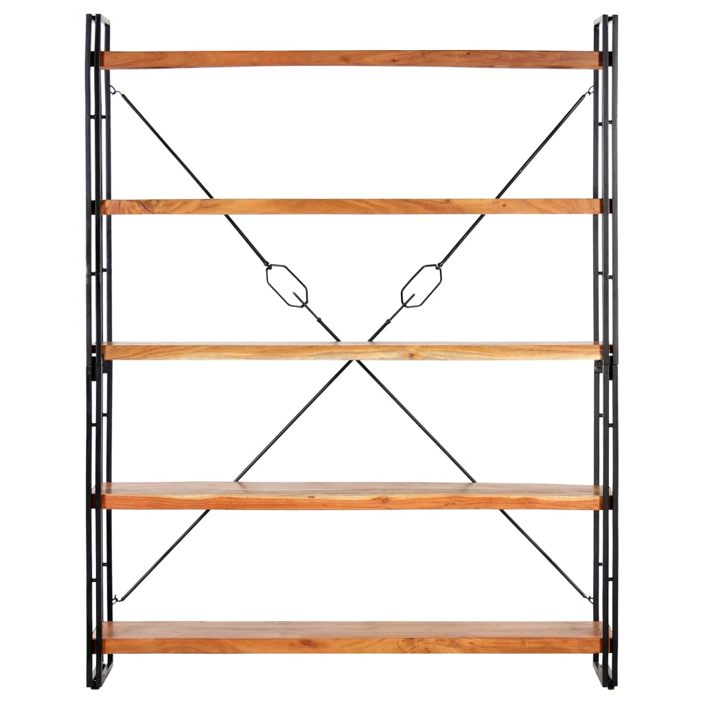 5 szintes tömör akácfa könyvespolc 140 x 30 x 180 cm (286586)