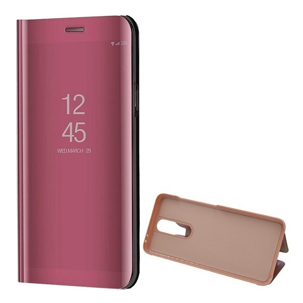 Xiaomi Redmi K30 / K30 5G / Poco X2, Oldalra nyíló tok, hívás mutatóval, Smart View Cover, vörösarany (utángyártott) (G93555)