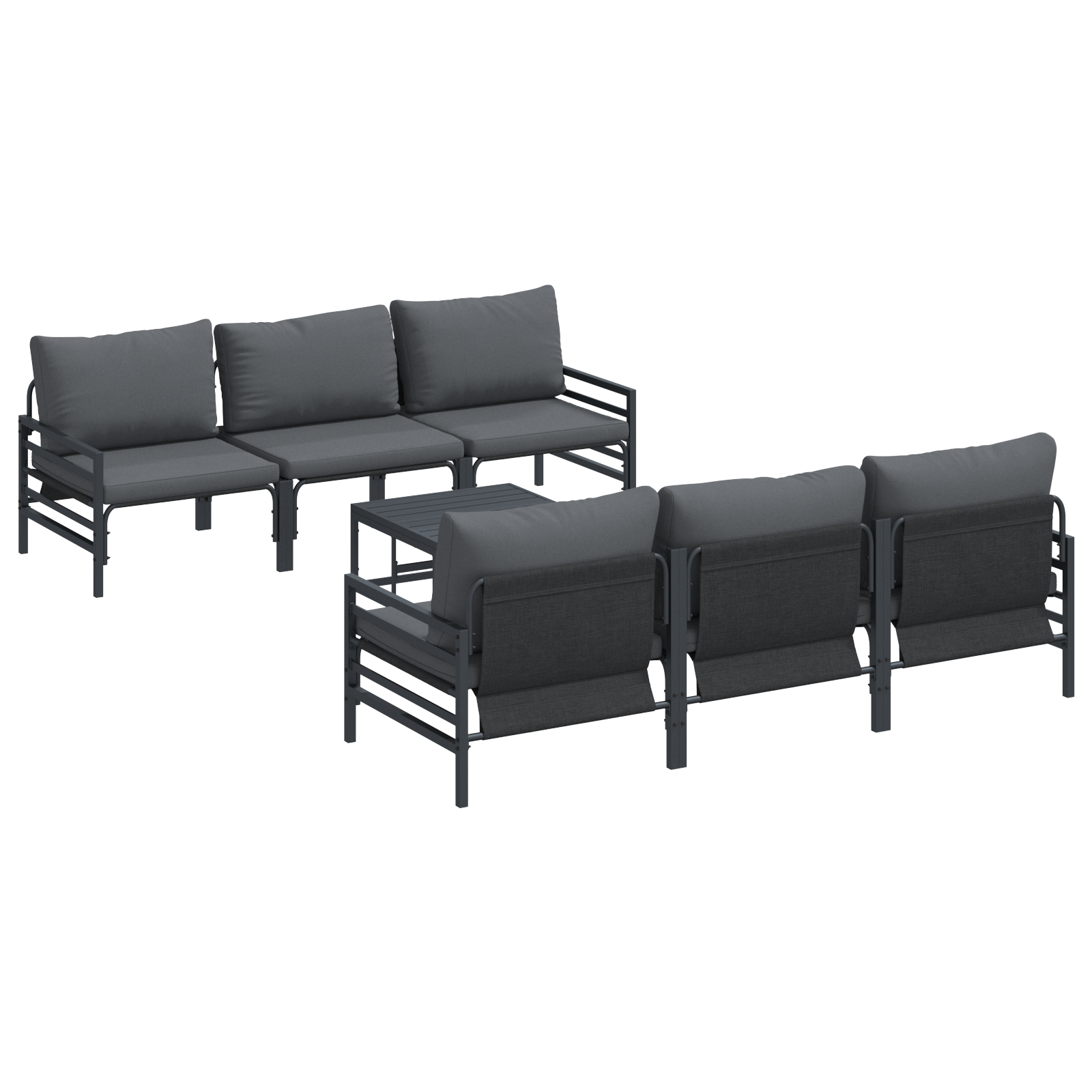 Kerti Kanapé Szett párnával párnával 7 pcs Antracit 70 x 70,5 x 31,5 cm (3378956)