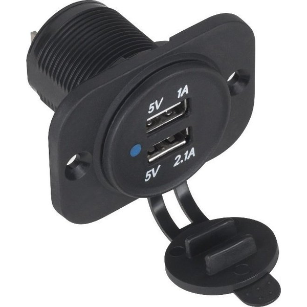 USB Autós Töltő 12/24V 1A+2.1A Telepítés Lxg526